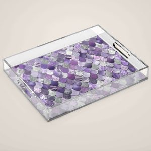 Mermaid Purple and Silver Acrylic Tray
