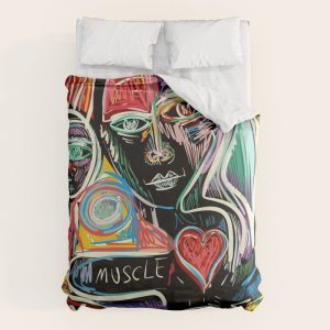 Muscle is Life Street Art Graffiti Love Duvet Cover