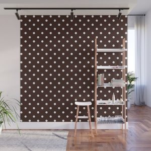 Polka Dot Brown and White Pattern Wall Mural