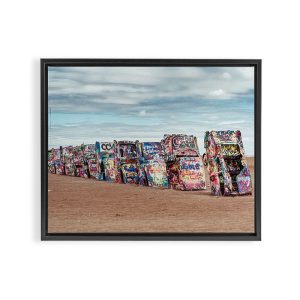 Retro Road Trip Texas Framed Canvas Print