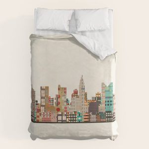 columbus skyline Duvet Cover